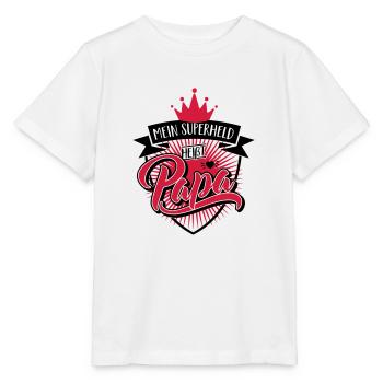My Super Hero dad - father's day - gift family - Stanley/Stella MINI CREATOR Kids’ T-Shirt - white - Front - Maike (125cm)