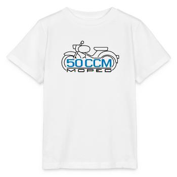 50ccm Moped Spatz Emblem v.2 - Stanley/Stella Kinder T-Shirt MINI CREATOR  - Weiß - Vorne - Maike (125cm)