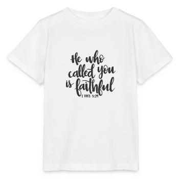 Christliches Design Er, der dich treu genannt hat - Stanley/Stella Kinder T-Shirt MINI CREATOR  - Weiß - Vorne - Maike (125cm)