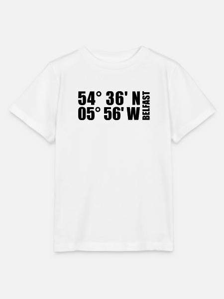 Belfast Koordinaten - Stanley/Stella Kinder T-Shirt MINI CREATOR  - Weiß