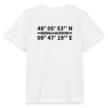 Biberach an der Riß Koordinaten - Stanley/Stella Kinder T-Shirt MINI CREATOR  - Weiß - Vorne - Maike (125cm)