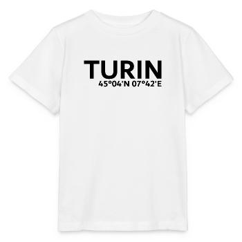Coordonnées de Turin - T-shirt bio MINI CREATOR Stanley/Stella Enfant - blanc - Devant - Maike (125cm)