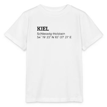 Coordonnées de Kiel Schleswig-Holstein - T-shirt bio MINI CREATOR Stanley/Stella Enfant - blanc - Devant - Maike (125cm)