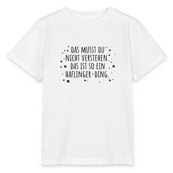 Haflinger-Ding - Stanley/Stella Kinder T-Shirt MINI CREATOR  - Weiß - Vorne - Maike (125cm)