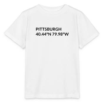 Pittsburgh, Pennsylvanie, États-Unis Coordonnées - T-shirt bio MINI CREATOR Stanley/Stella Enfant - blanc - Devant - Maike (125cm)