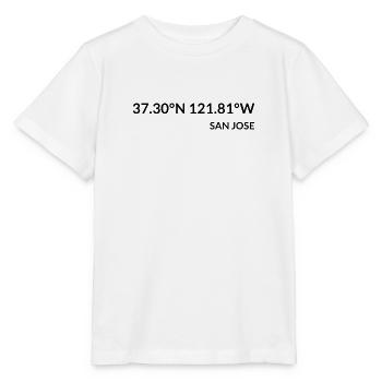 San Jose California USA Koordinaten - Stanley/Stella Kinder T-Shirt MINI CREATOR  - Weiß - Vorne - Maike (125cm)