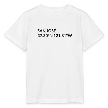 San Jose California USA Koordinaten - Stanley/Stella Kinder T-Shirt MINI CREATOR  - Weiß - Vorne - Maike (125cm)