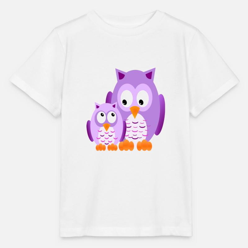 Eulen - Pink - Stanley/Stella Kinder T-Shirt MINI CREATOR  - Weiß