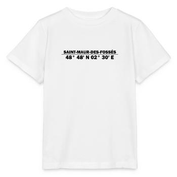 Coordonnées de Saint-Maur-des-Fossés - T-shirt bio MINI CREATOR Stanley/Stella Enfant - blanc - Devant - Maike (125cm)