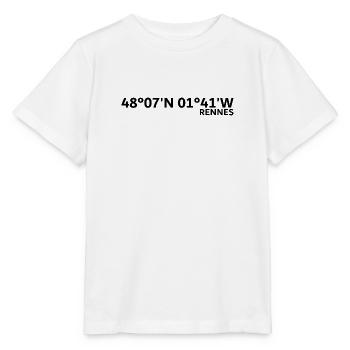 Rennes Koordinaten - Stanley/Stella Kinder T-Shirt MINI CREATOR  - Weiß - Vorne - Maike (125cm)