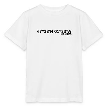 Nantes Koordinaten - Stanley/Stella Kinder T-Shirt MINI CREATOR  - Weiß - Vorne - Maike (125cm)