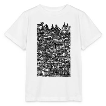 Dense & detailed village ink skecth - Stanley/Stella MINI CREATOR Kids’ T-Shirt - white - Front - Maike (125cm)