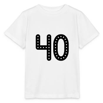 40 JAHRE. 40-jähriges JUBILÄUM. JUBILÄUM 40 JAHRE. 40 - Stanley/Stella Kinder T-Shirt MINI CREATOR  - Weiß - Vorne - Maike (125cm)