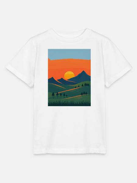 Abendlicher Berglandschafts-Wandel - Stanley/Stella Kinder T-Shirt MINI CREATOR - Weiß