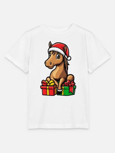 Pferd Weihnachten Geschenke - Stanley/Stella Kinder T-Shirt MINI CREATOR - Weiß