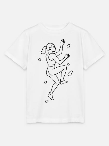 Bouldern Silhouette | Minimalistische Kletterin - Stanley/Stella Kinder T-Shirt MINI CREATOR  - Weiß