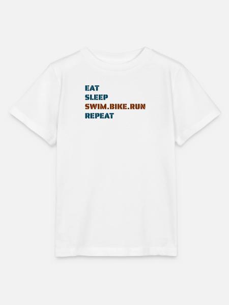 eatsleepswimbikerunrepeat - Stanley/Stella Kinder T-Shirt MINI CREATOR - Weiß