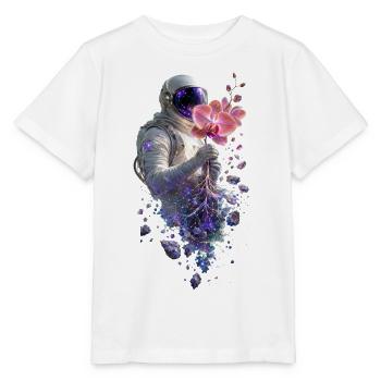 Kosmische Astronautin und Orchidee - Stanley/Stella Kinder T-Shirt MINI CREATOR  - Weiß - Vorne - Maike (125cm)