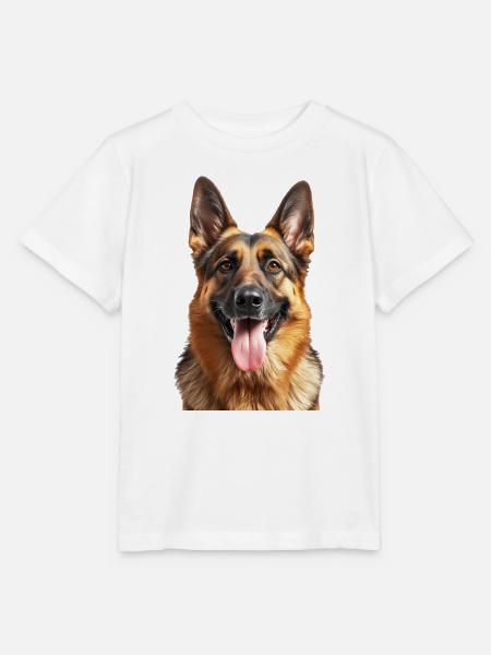 Deutscher Schäferhund – glückliches Porträt - Stanley/Stella Kinder T-Shirt MINI CREATOR  - Weiß