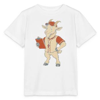 Baseball Trainer Ziege Klemmbrett Chef der Bank - Stanley/Stella Kinder T-Shirt MINI CREATOR  - Weiß - Vorne - Maike (125cm)