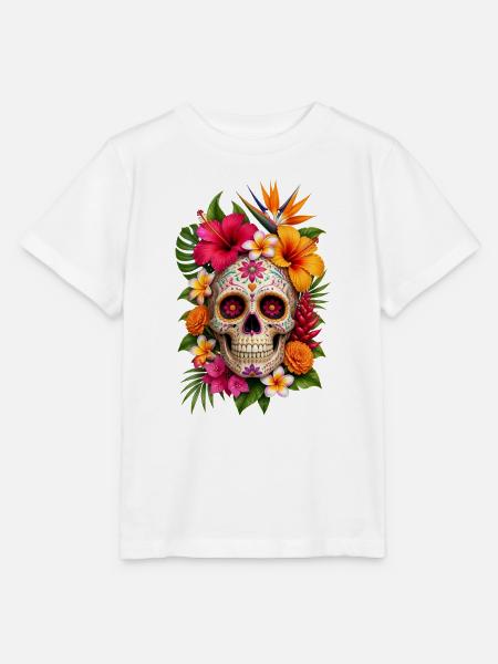 Halloween Sugar Skull Sugarskull  - Stanley/Stella Kinder T-Shirt MINI CREATOR  - Weiß