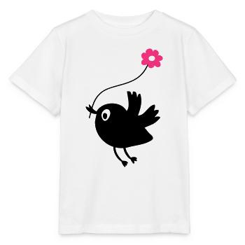 Oiseau de vol cale fleur - T-shirt bio MINI CREATOR Stanley/Stella Enfant - blanc - Devant - Maike (125cm)