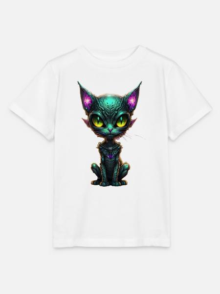 Galaxy Cat - Stanley/Stella Kinder T-Shirt MINI CREATOR - Weiß
