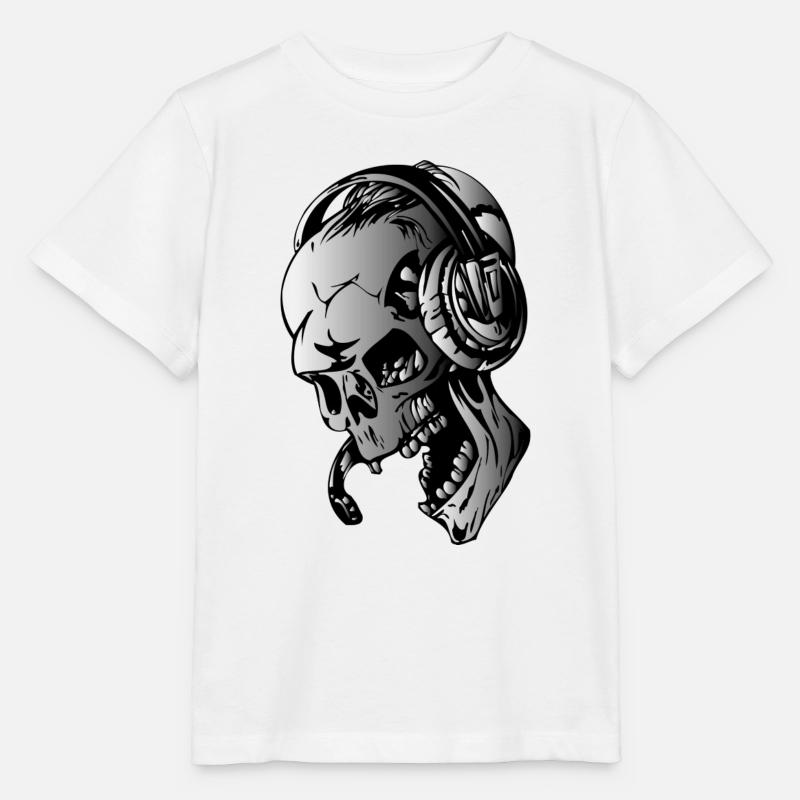 Crâne dj - T-shirt bio MINI CREATOR Stanley/Stella Enfant - blanc