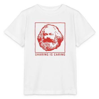 Communism Shirt, Sharing Is Caring Karl Marx - Stanley/Stella MINI CREATOR Kids’ T-Shirt - white - Front - Maike (125cm)