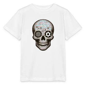 Code Master Skull Tee Digitale Matrix für Programmierer - Stanley/Stella Kinder T-Shirt MINI CREATOR  - Weiß - Vorne - Maike (125cm)