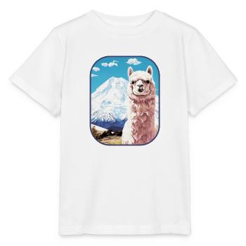 Mount Fuji Alpaca A Scenic Journey T Shirt - Stanley/Stella MINI CREATOR Kids’ T-Shirt - white - Front - Maike (125cm)