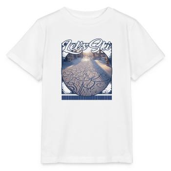 Let’s Ski Snowflake Itinéraires de ski cristallin - T-shirt bio MINI CREATOR Stanley/Stella Enfant - blanc - Devant - Maike (125cm)