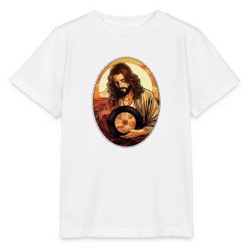 Jesus Snuggling Vinyl Record T Shirt, Christian - Stanley/Stella MINI CREATOR Kids’ T-Shirt - white - Front - Maike (125cm)