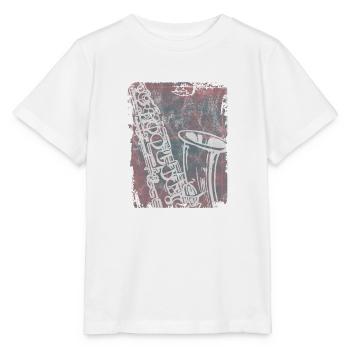 Saxophone Jazz Swing Classic Retro Ska Punk Rock - Stanley/Stella MINI CREATOR Kids’ T-Shirt - white - Front - Maike (125cm)