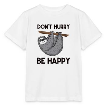 Funny sloth gift Happy chill out relax - Stanley/Stella MINI CREATOR Kids’ T-Shirt - white - Front - Maike (125cm)