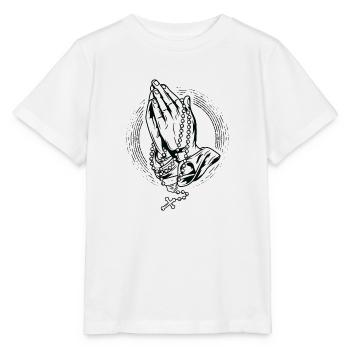 Prier Rosaire Prier Prier Mains Rosaire Dieu - T-shirt bio MINI CREATOR Stanley/Stella Enfant - blanc - Devant - Maike (125cm)