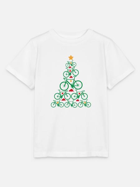 Bike Tree Ugly Christmas Weihnachtsbaum Rennrad - Stanley/Stella Kinder T-Shirt MINI CREATOR  - Weiß