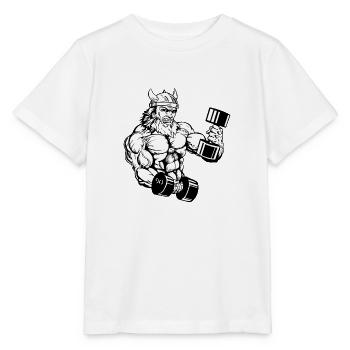 Wikinger Viking Bodybuilder Training Gym - Stanley/Stella Kinder T-Shirt MINI CREATOR  - Weiß - Vorne - Maike (125cm)