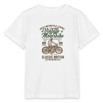 VINTAGE MOTORBIKE CLASSIC BRITISH MOTORCYCLE - Stanley/Stella Kinder T-Shirt MINI CREATOR  - Weiß - Vorne - Maike (125cm)