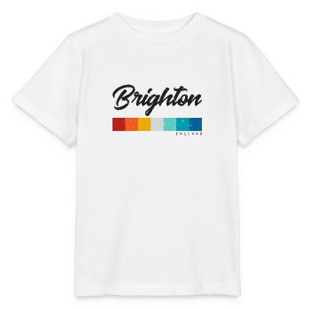 Vintage 70s 80s Style Brighton England Retro - Stanley/Stella MINI CREATOR Kids’ T-Shirt - white - Front - Maike (125cm)