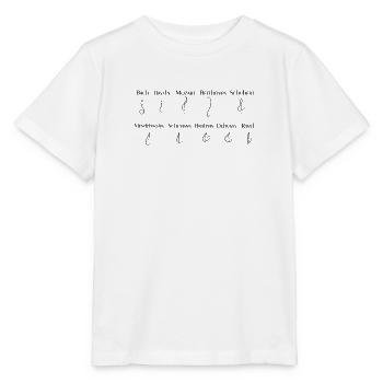 "Notenschlüssel Note Musiker Komponist Bach Mozart - Stanley/Stella Kinder T-Shirt MINI CREATOR  - Weiß - Vorne - Maike (125cm)