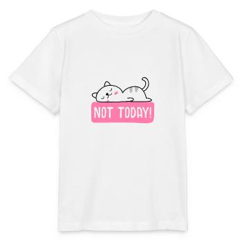 Cat design "NOT TODAY" - Stanley/Stella MINI CREATOR Kids’ T-Shirt - white - Front - Maike (125cm)
