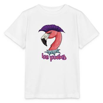 Punk Flamingo für Punk Rock mit Piercing - Stanley/Stella Kinder T-Shirt MINI CREATOR  - Weiß - Vorne - Maike (125cm)