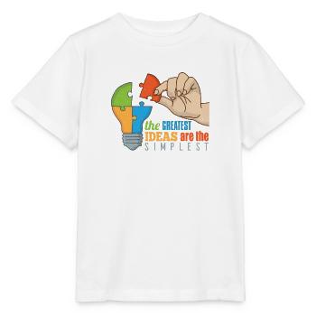 Les meilleures idées sont les plus simples - T-shirt bio MINI CREATOR Stanley/Stella Enfant - blanc - Devant - Maike (125cm)