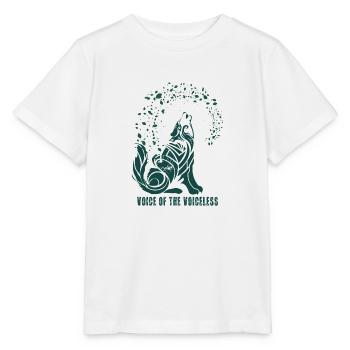 Earth Day Wolf Silhouette Protection des animaux Protection des animaux - T-shirt bio MINI CREATOR Stanley/Stella Enfant - blanc - Devant - Maike (125cm)
