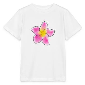 Aquarelle Frangipanier - T-shirt bio MINI CREATOR Stanley/Stella Enfant - blanc - Devant - Maike (125cm)