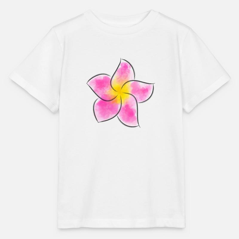 Frangipani Aquarell - Stanley/Stella Kinder T-Shirt MINI CREATOR  - Weiß