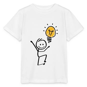 Bulb ideas, brilliant idea. brainstorm session - Stanley/Stella MINI CREATOR Kids’ T-Shirt - white - Front - Maike (125cm)