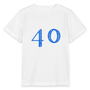 40 JAHRE. 40-jähriges JUBILÄUM. JUBILÄUM 40 JAHRE. 40 - Stanley/Stella Kinder T-Shirt MINI CREATOR  - Weiß - Vorne - Maike (125cm)