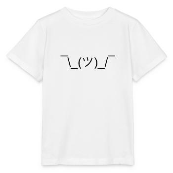 le style Shruggie Emojicon. Cadeau. idée cadeau - T-shirt bio MINI CREATOR Stanley/Stella Enfant - blanc - Devant - Maike (125cm)